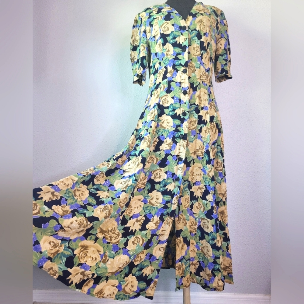 Vintage 90's Express Does 40's Midi Dress